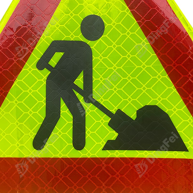 Reflective Tripod Warning Sign - Man At Work - 